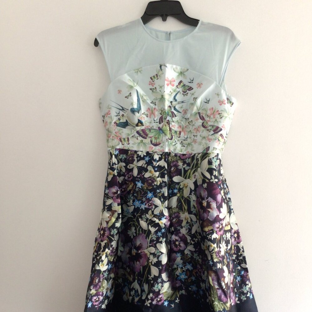 NWT Ted Baker London Ayliah Entangled Enchanted Flare Dress Size 3(US 8)